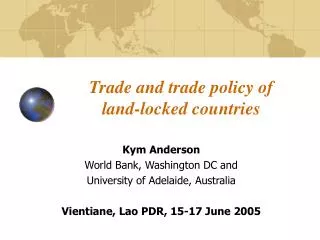 Trade and trade policy of land-locked countries