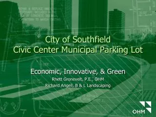 City of Southfield Civic Center Municipal Parking Lot