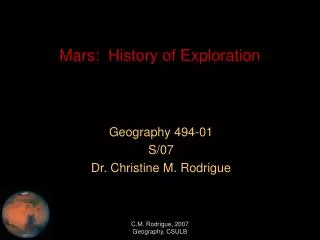 Mars: History of Exploration