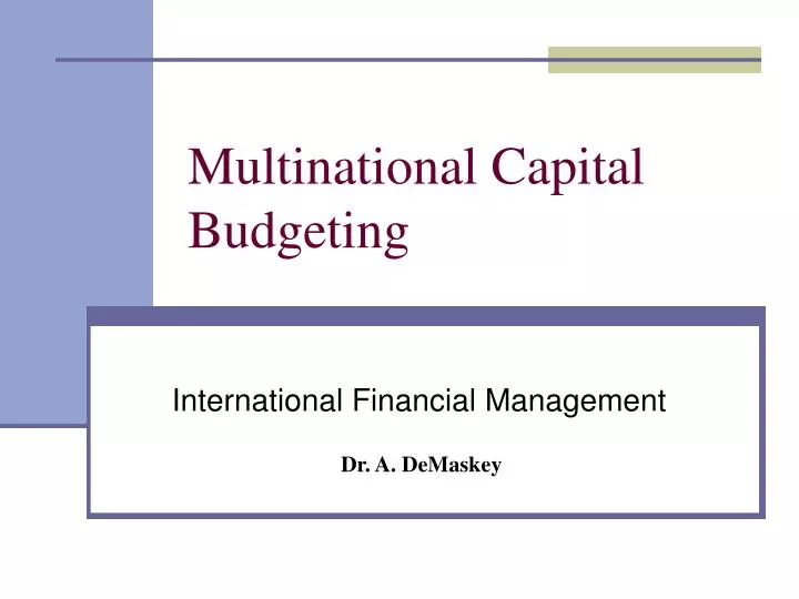 multinational capital budgeting
