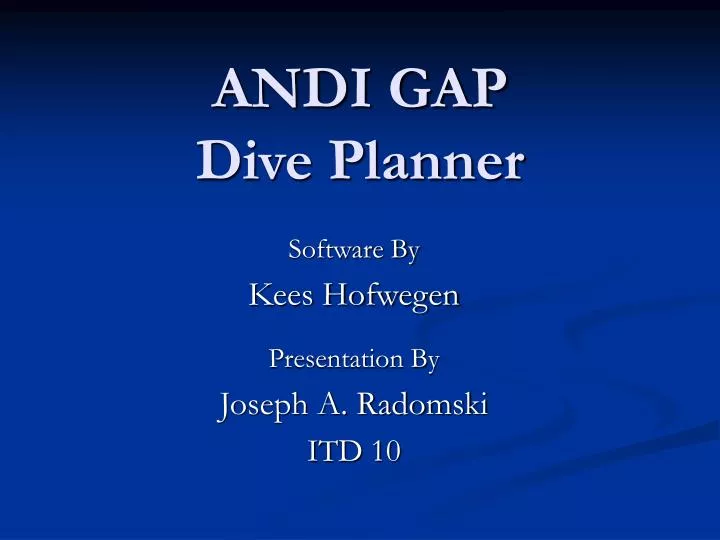 andi gap dive planner