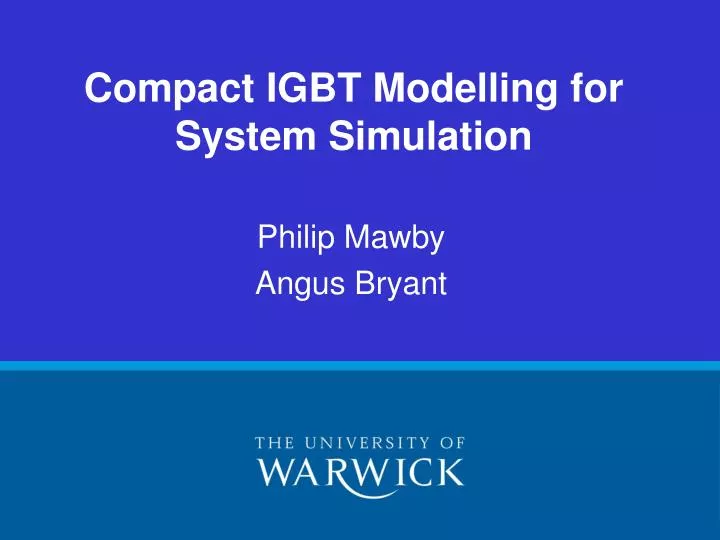 compact igbt modelling for system simulation