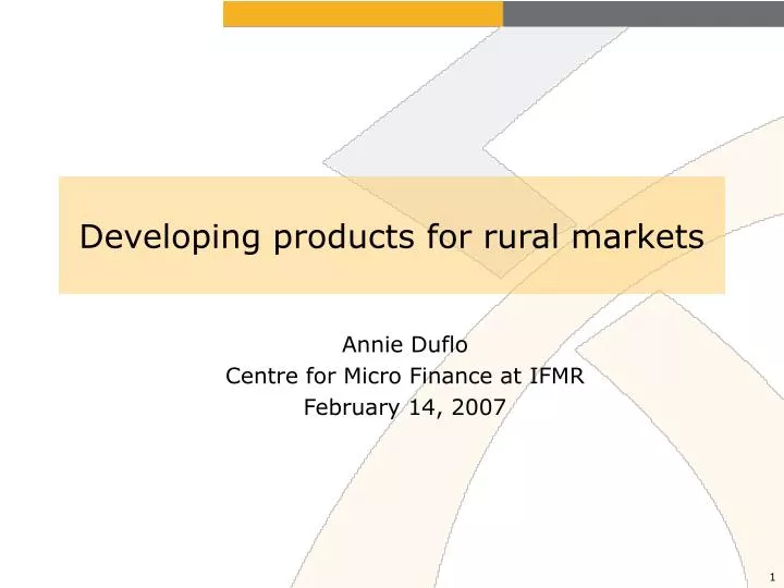 developing products for rural markets