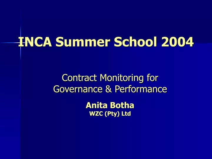 inca summer school 2004