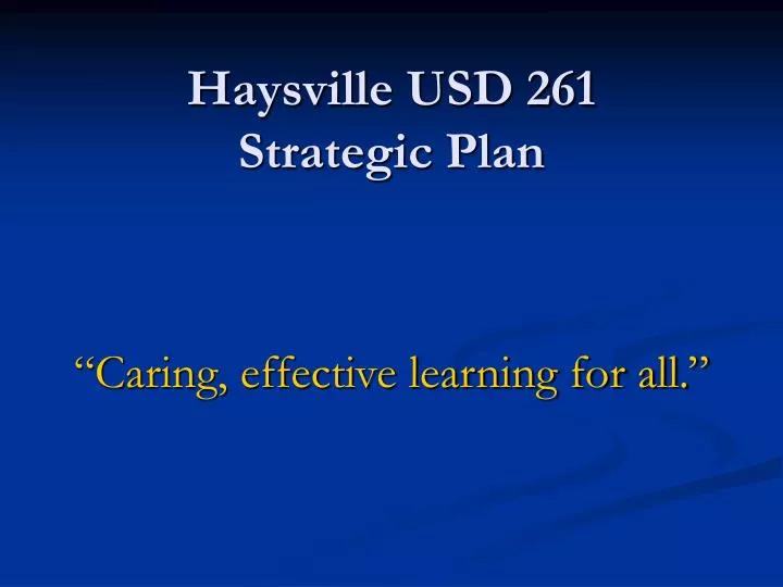 haysville usd 261 strategic plan