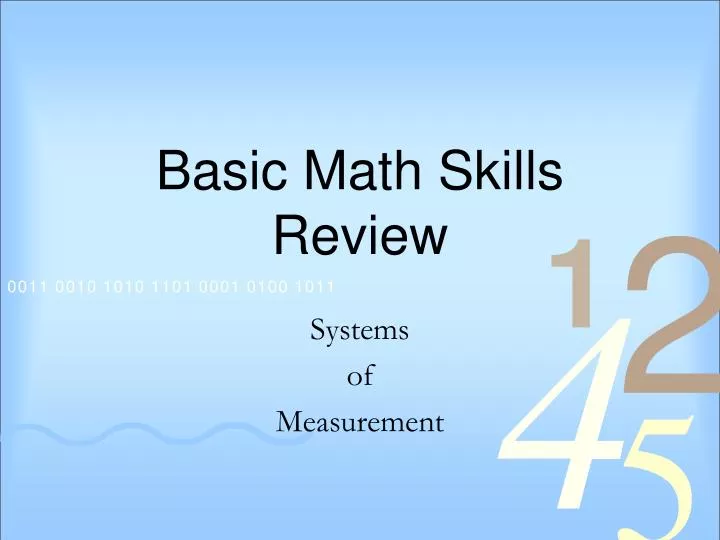 basic math skills review