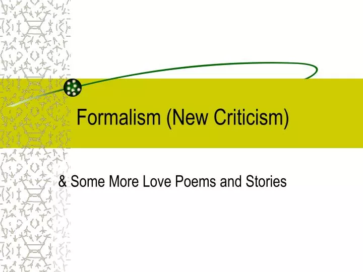 formalism new criticism