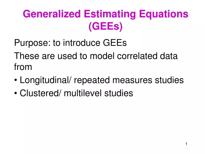 generalized estimating equations gees