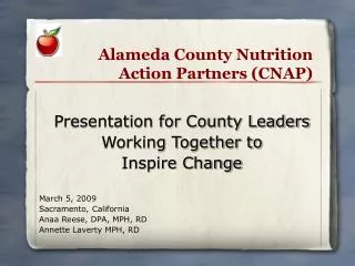Alameda County Nutrition Action Partners (CNAP)