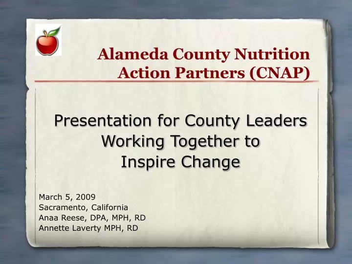 alameda county nutrition action partners cnap