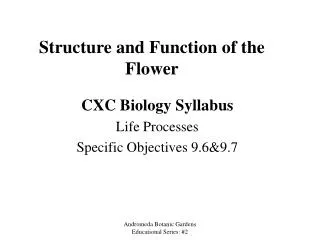 Structure and Function of the Flower