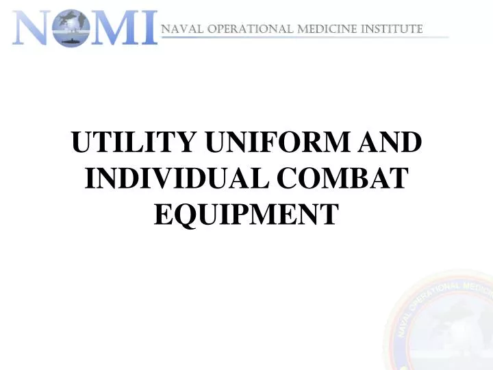 utility uniform and individual combat equipment