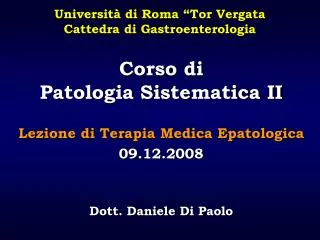 Corso di Patologia Sistematica II