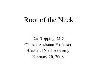 Root of the Neck
