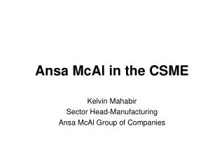Ansa McAl in the CSME