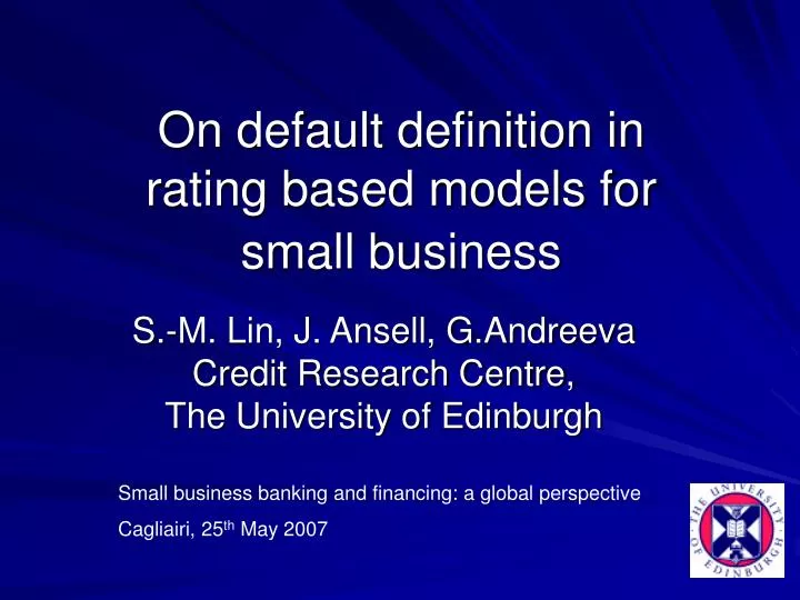 on default definition in rating based models for small business