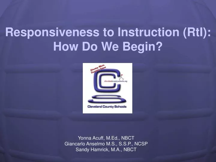 responsiveness to instruction rti how do we begin