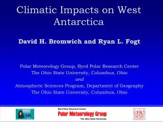 Climatic Impacts on West Antarctica