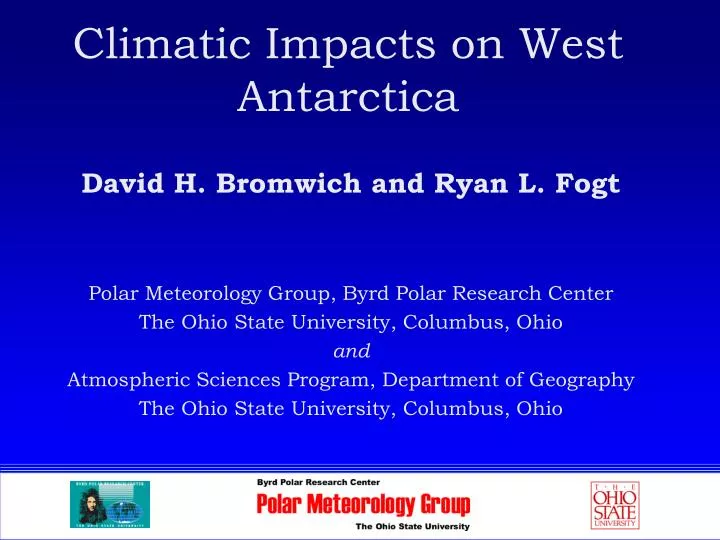 climatic impacts on west antarctica