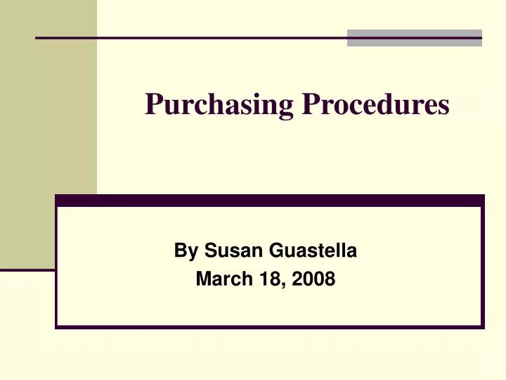 purchasing procedures
