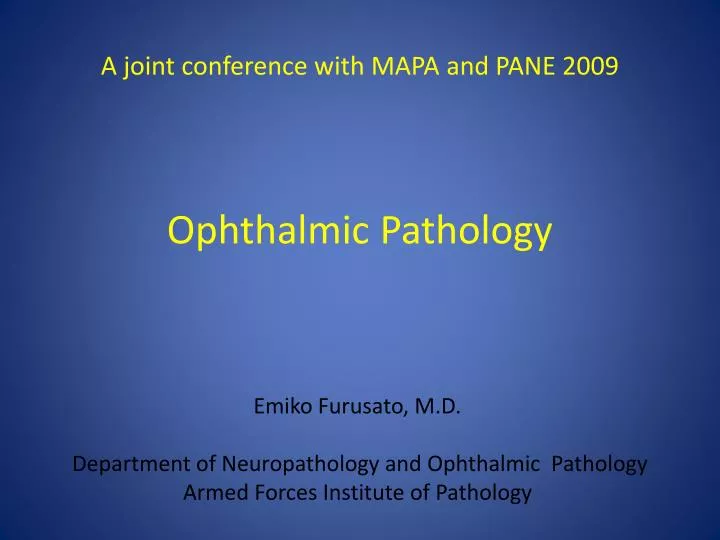 ophthalmic pathology