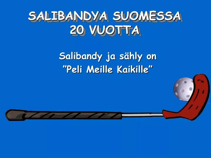 salibandya suomessa 20 vuotta