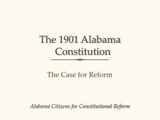 The 1901 Alabama Constitution