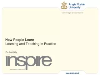 How People Learn Learning and Teaching In Practice