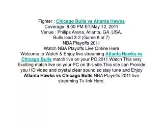 watch nba game 6 atlanta hawks vs chicago bulls live streami