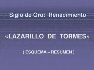 siglo de oro renacimiento