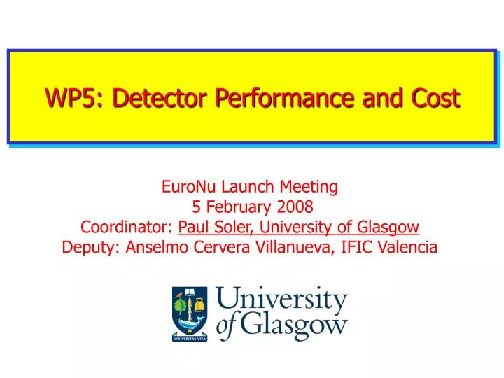 wp5 detector performance and cost