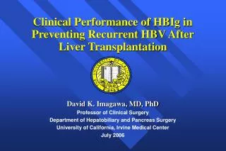 Clinical Performance of HBIg in Preventing Recurrent HBV After Liver Transplantation