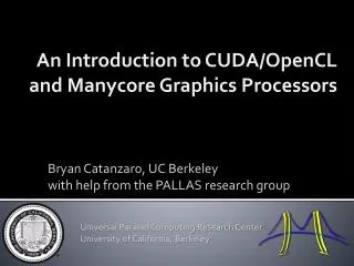 An Introduction to CUDA/ OpenCL and Manycore Graphics Processors