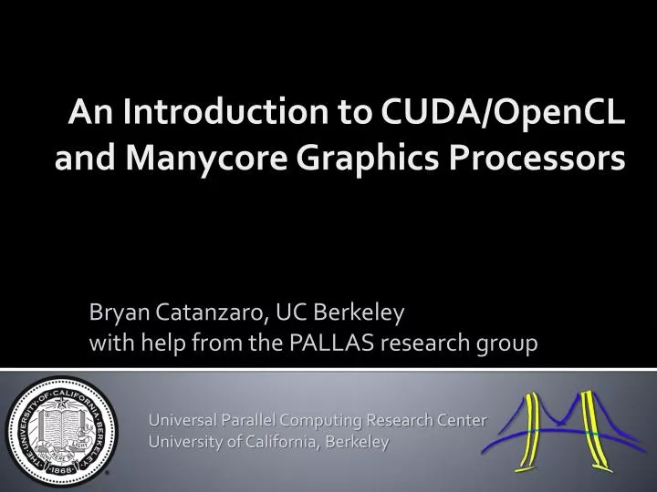 an introduction to cuda opencl and manycore graphics processors