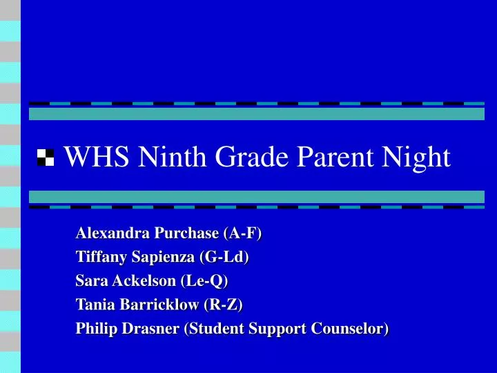 whs ninth grade parent night
