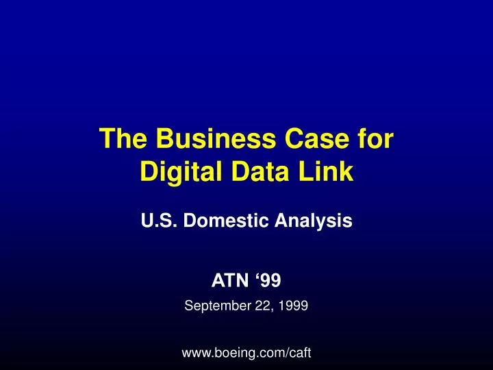 the business case for digital data link