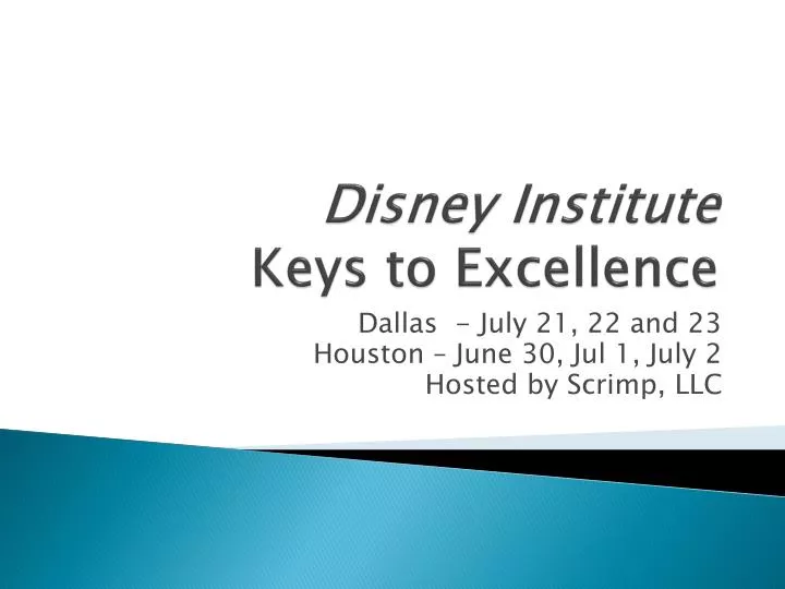 disney institute keys to excellence