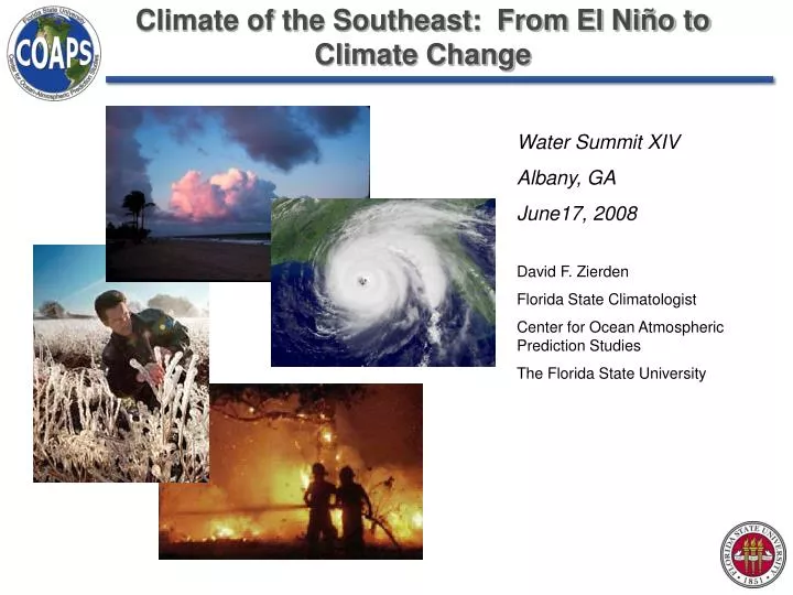 climate of the southeast from el ni o to climate change
