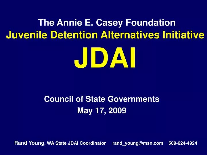 the annie e casey foundation juvenile detention alternatives initiative jdai