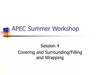 APEC Summer Workshop