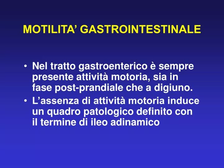 motilita gastrointestinale