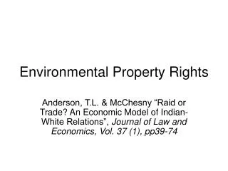Environmental Property Rights