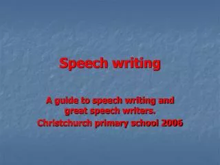 Speech writing