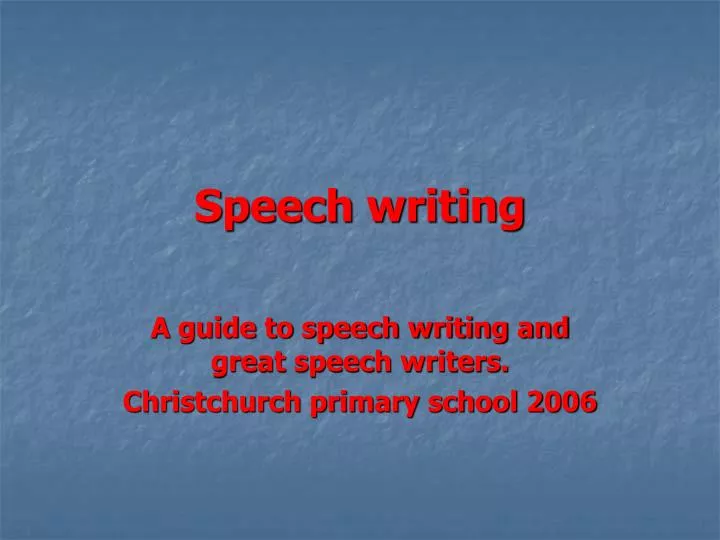 speech writing