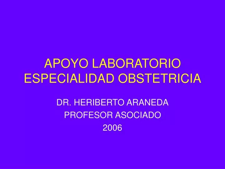 apoyo laboratorio especialidad obstetricia