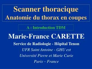 scanner thoracique anatomie du thorax en coupes