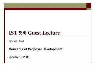IST 590 Guest Lecture