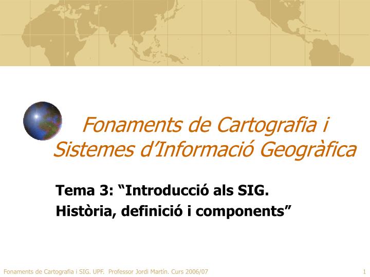 fonaments de cartografia i sistemes d informaci geogr fica