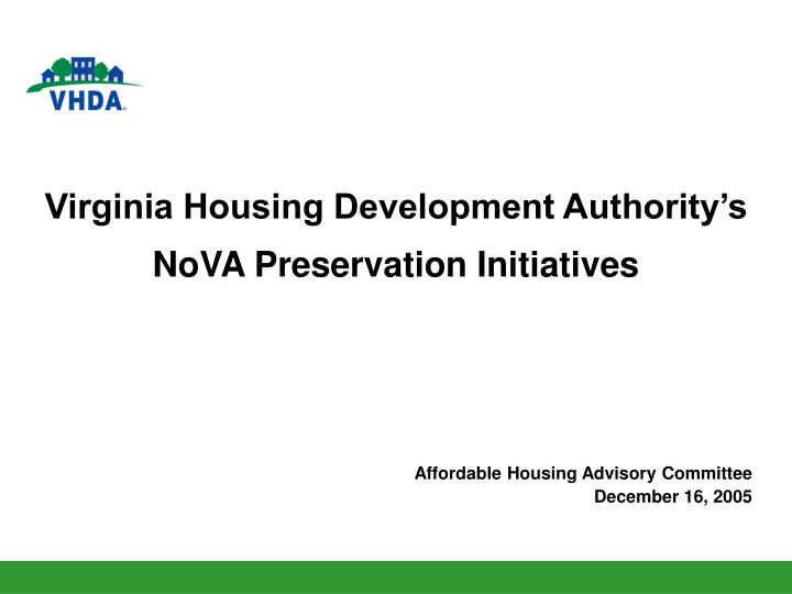virginia housing development authority s nova preservation initiatives