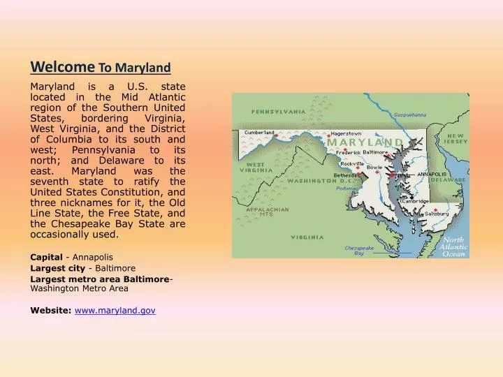 welcome to maryland